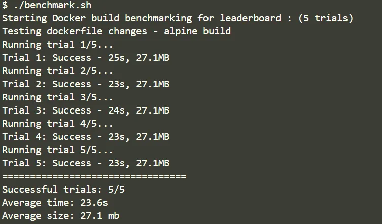 multi stage build benchmark